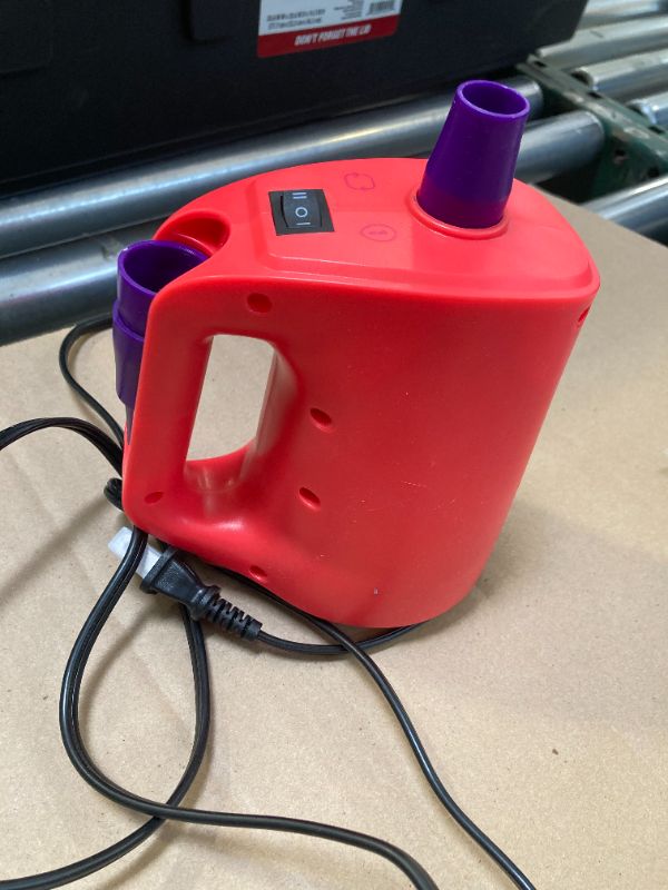 Photo 1 of Balloon Time Electric Air Inflator and Deflator - Powerful Portable Electric Air Pump for Balloons, Balloon Arch, Party Decorations, Inflatables, and Air Mattresses
