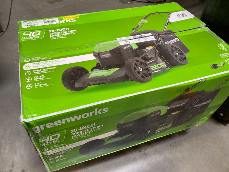 Photo 1 of 40V 20" Brushless Lawn Mower w/ 4.0 Ah Battery
