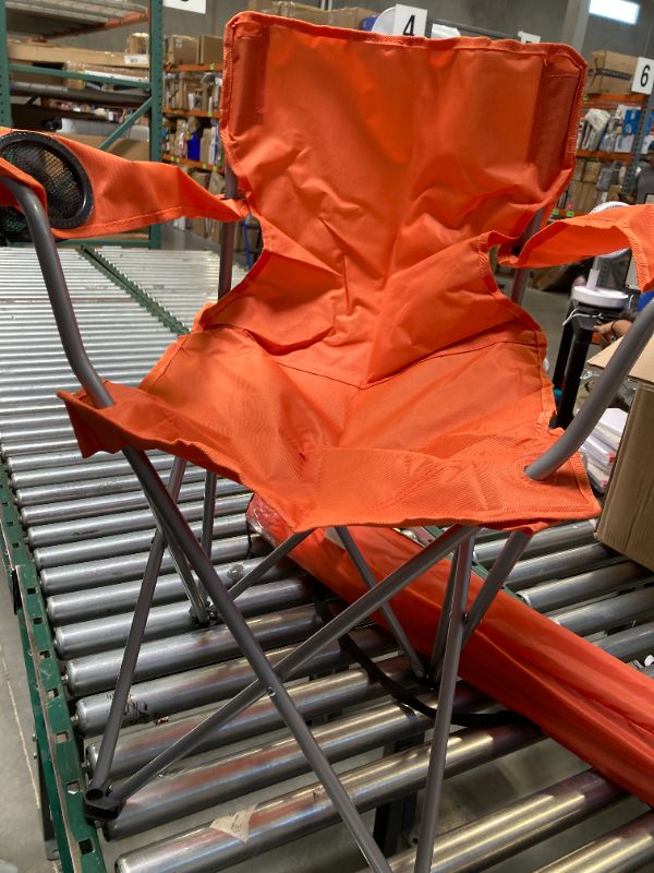 Photo 1 of Ozark Trail Basic Quad Folding Camp Chair with Cup Holder Orange Crush Adult
