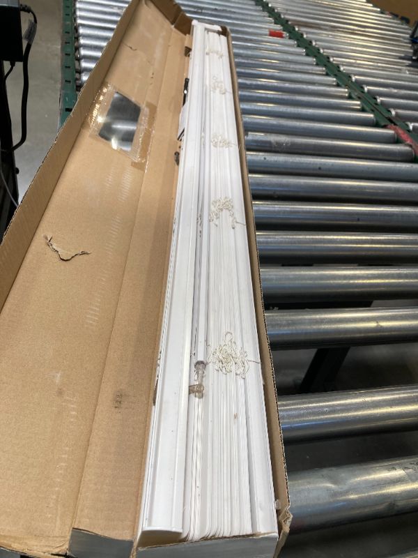 Photo 1 of Mainstays 1 Cordless Vinyl Light Filtering Mini Blinds White 47x64
