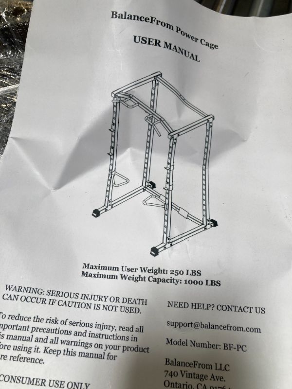Photo 1 of  Power Cage Rack for Home Gym Training  Tool  Model KF43F4US-RWMQL 