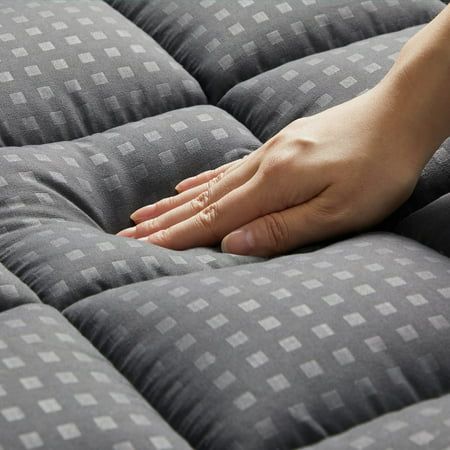 Photo 1 of JUSTLET Quilted Fitted Queen Mattress Pad Pillow Top Mattress Cover Cooling Breathable Fluffy Soft Mattress Protector Top 8-21 Deep Pocket Cooling Ma
