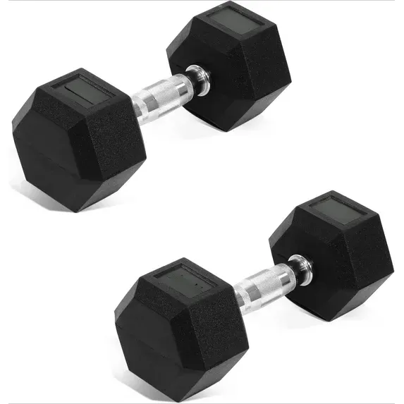 Photo 1 of 15lb  Dumbbells Rubber Coated Hand Weight Set 2pcs 
