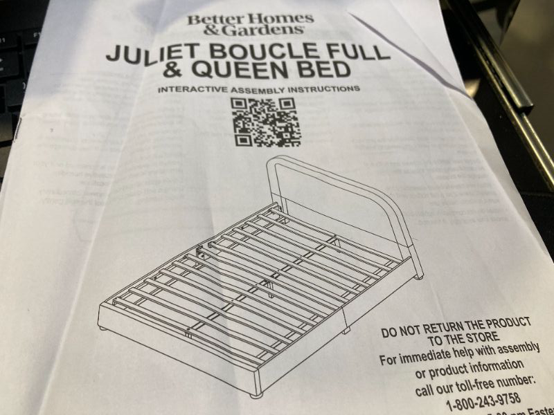 Photo 1 of Better Homes & Gardens Juliet Queen/Full  Boucle Platform Bed, Ivory
