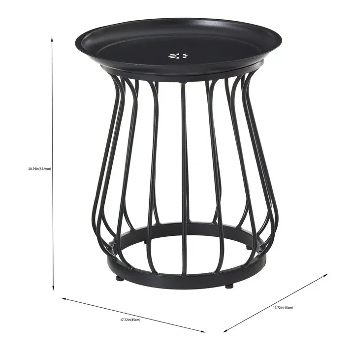 Photo 1 of Better Homes & Gardens Aubrey 3-Piece Outdoor Steel Stationary Chat Set Stripe Color Cushion
