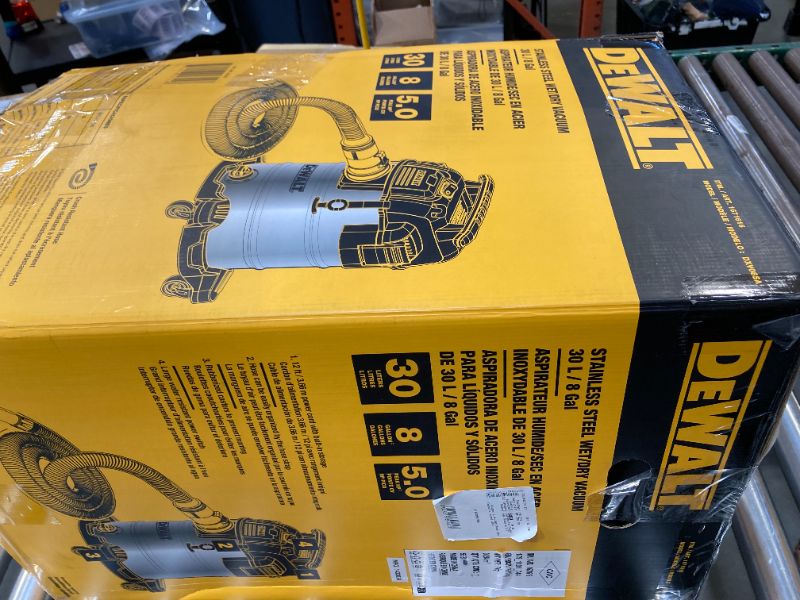 Photo 1 of Dewalt DXV08SA Stainless Steel Wet/Dry 8-Gallon 5 HP Vacuum  