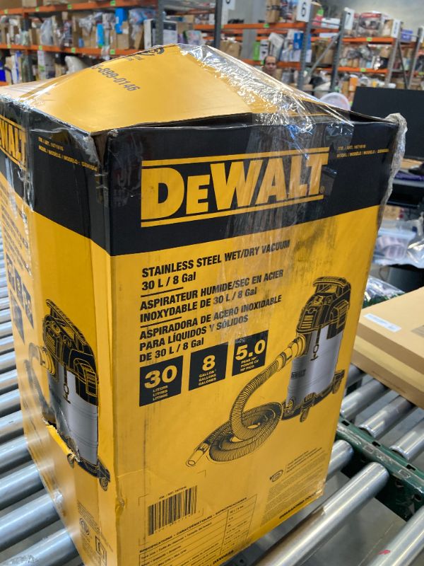 Photo 1 of Dewalt DXV08SA Stainless Steel Wet/Dry 8-Gallon 5 HP Vacuum  