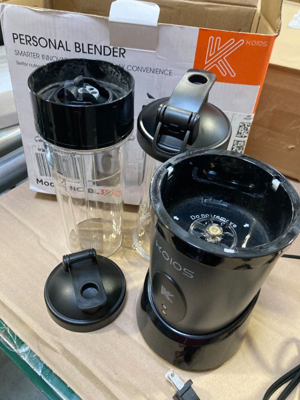 Photo 1 of KOIOS Smoothie Blender, 900W Personal Blender for Shakes and Smoothies for Kitchen with 2 No-BPA 22oz Portable Cups, Single Serve Smoothies Maker Mixer for Juices, Nutritious Recipe (Grey Blue)