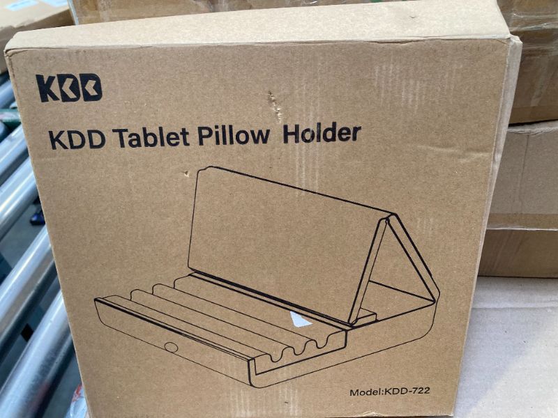 Photo 1 of KDD Tablet Pillow Holder, Foldable iPad Stand for Lap, Bed and Desk -Tablet Soft Pad Dock with Pocket & Stylus Mount Compatible with iPad Pro 12.9, 10.5, 9.7 Air Mini 6 5 4 3, Galaxy Tab, E-Reader