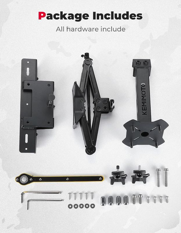Photo 1 of KEMIMOTO UTV Spare Tire Holder Compatible with Can-Am Defender and Defender Max, Heavy-Duty Steel Powder Coated Tire Carrier Mount Replace OEM 715003448