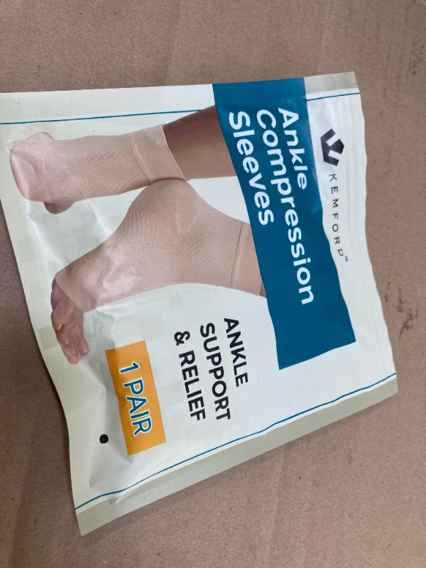 Photo 1 of KEMFORD Ankle Compression Sleeve - Plantar Fasciitis Braces - Open Toe Compression Socks for Swelling, Sprain, Neuropathy, Foot Arch Support for Men and Women - 20-30mmhg, S, Beige