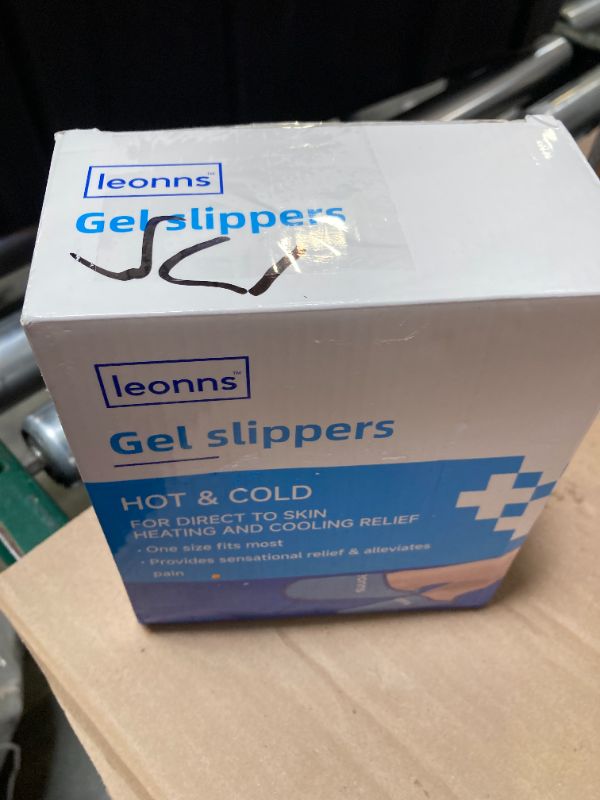 Photo 1 of LEONNS Gel Ice Pack Slippers - Provides Hot and Cold Therapy for Foot Pain, Neuropathy Pain Relief for Feet, Gout Relief, Swollen Feet, Plantar Fasciitis and Heel Spurs- One Size Fits Most (Blue)