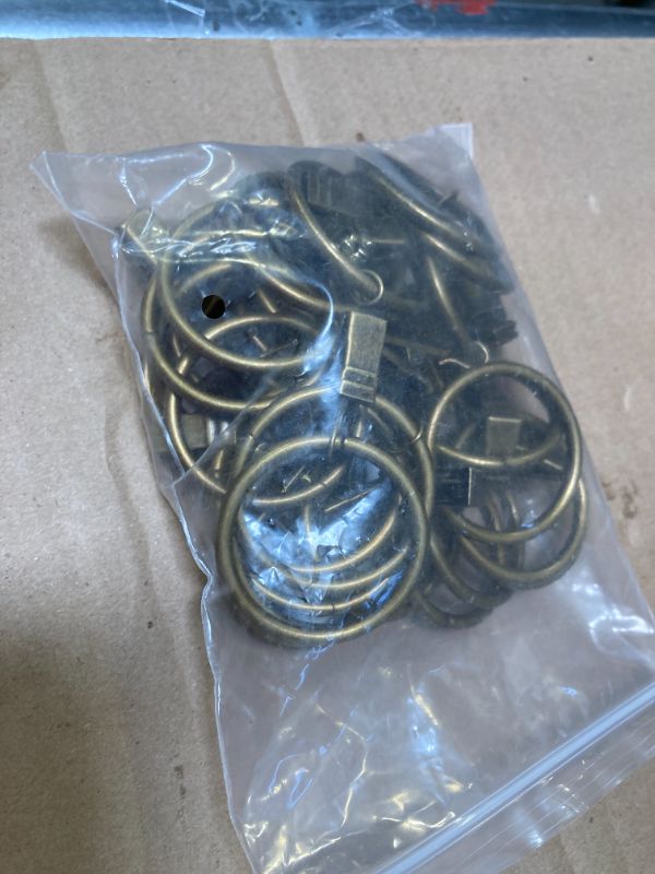Photo 1 of 30 PCS Antique Brass Clips Curtain Hooks for Curtain Rod, This Drapery Curtain Ring with Clips Hook Fit Up to 1.0~1.25 -inch Drapery Panel (1 1/2-Inch Inner Diameter)