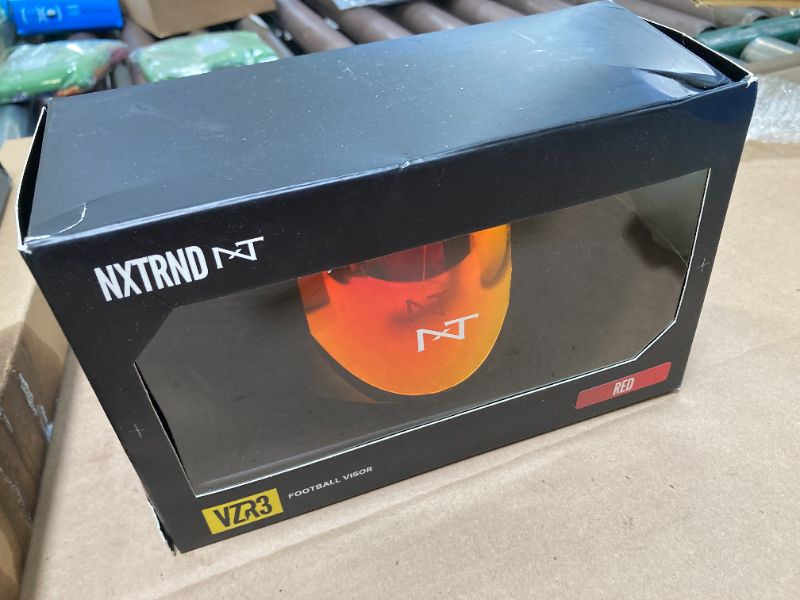 Photo 1 of Nxtrnd VZR3 Football Visor, Curved Lens Technology, Fits Adult & Youth Football Helmets (Red)