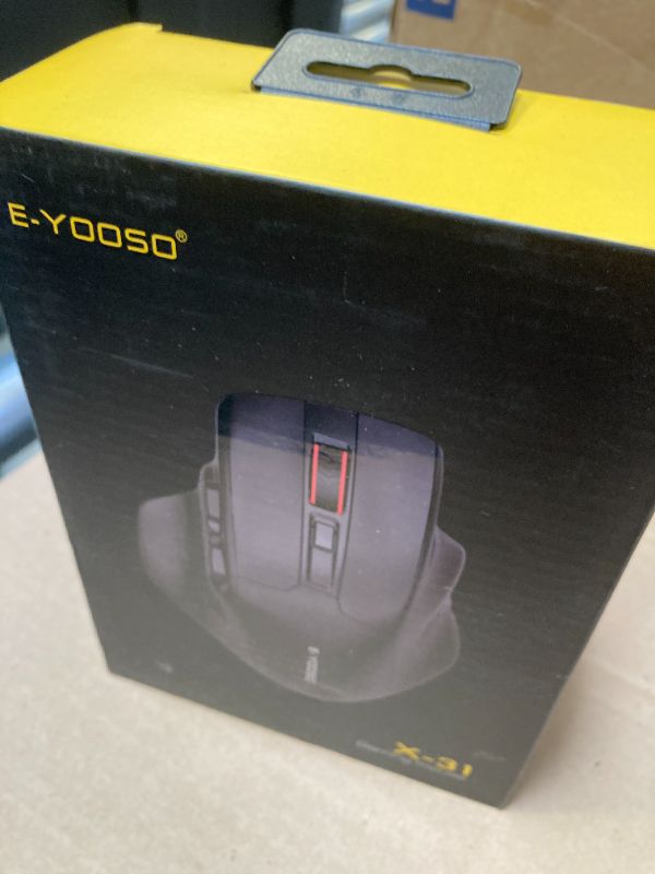 Photo 1 of E-YOOSO Large Wireless Mouse for Big Hands, X-31 Cordless Ergo Computer Mouse, 6 Buttons, 5-Level 4800 DPI, 18 Months Battery Life, for Laptop, PC, Chromebook (Black)