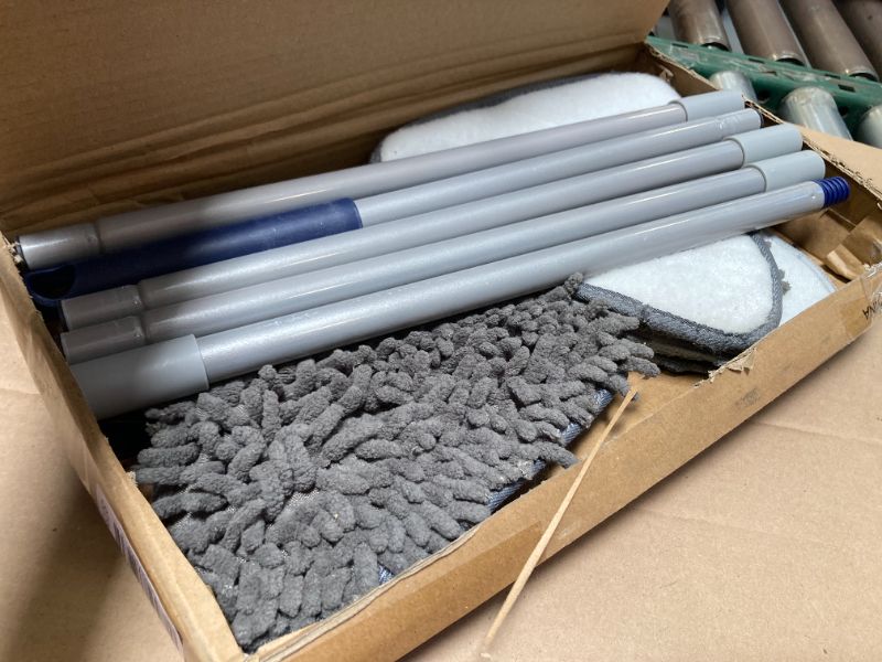 Photo 1 of JEHONN Wall Cleaner Mop with Long Handle 82 Inches, 3-in-1 Ceiling Cleaning Tool Duster with 6 Replacement Microfiber Chenille Pads for Painted Walls, Window, Floor, Baseboard