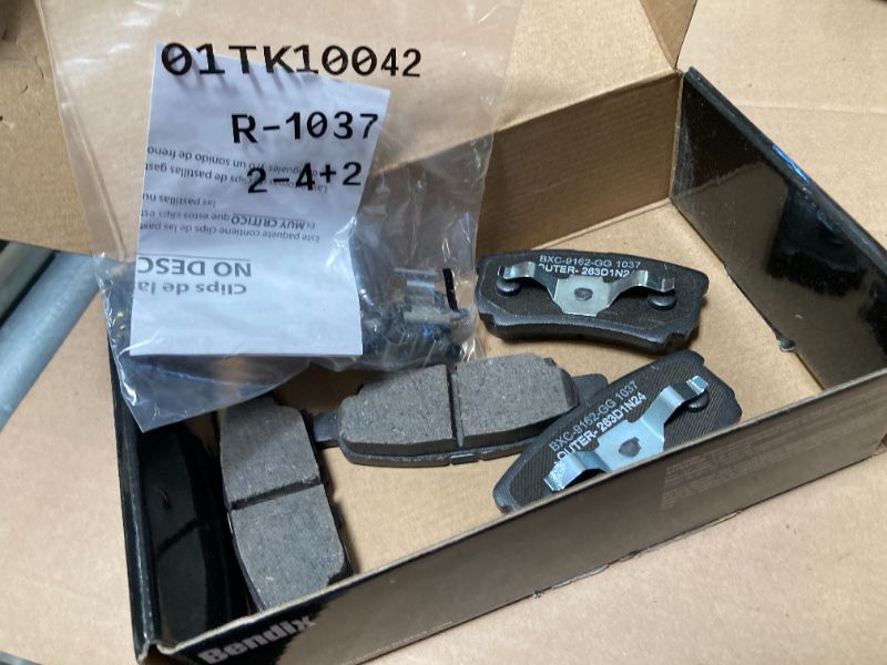 Photo 1 of Bendix Premium SBC1037 Ceramic Rear Brake Pads for Select Models Chrysler 200, Cirrus, Sebring, Dodge Avenger, Caliber, Jeep Compass, Patriot, Mitsubishi Lancer, Outlander