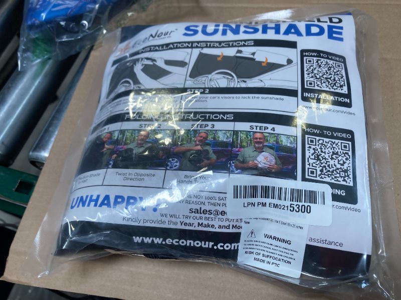 Photo 1 of EcoNour Jeep Windshield Sunshade | Sun Visor for UV Rays & Heat Protection | Suitable for Wrangler, Compass, Gladiator & Renegade | Jeep Accessories for Wrangler & More | X-Small - 60x21 Inches
