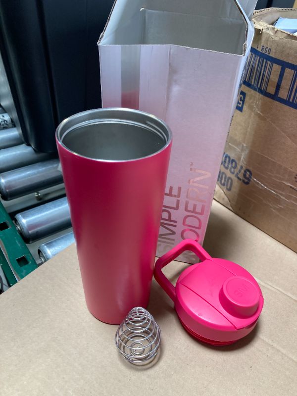 Photo 1 of Simple Modern Stainless Steel Shaker Bottle with Ball 24oz | Metal Insulated Cup for Protein Mixes, Shakes and Pre Workout | Rally Collection | Berry Twist
