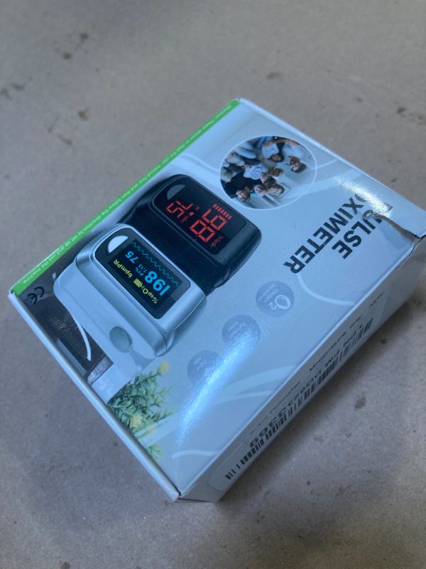 Photo 1 of Fingertip Pulse Oximeter Blood Oxygen Saturation Monitor Pulse Ox, Heart Rate and Fast Spo2 Reading Oxygen Meter with OLED Screen Included Lanyard and 2 X AAA Batteries