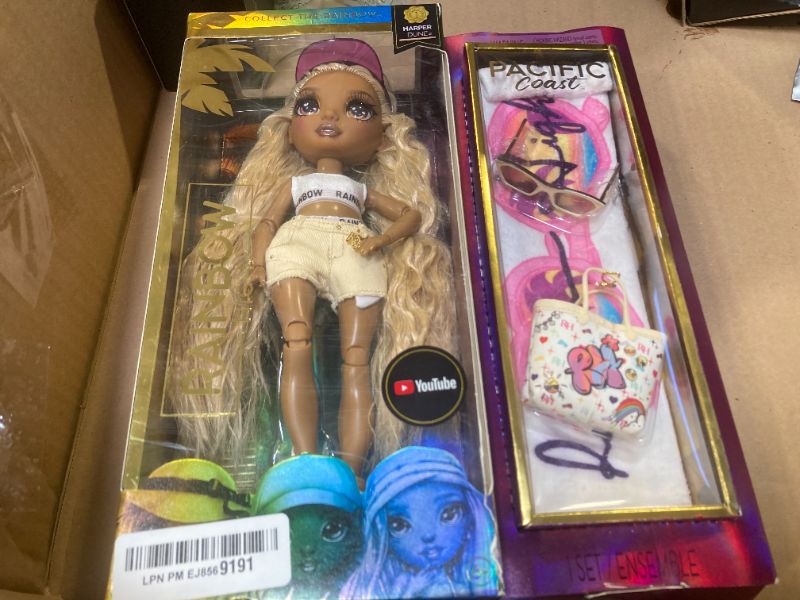 Photo 1 of Rainbow High Pacific Coast Harper Dune- Sand (Light Yellow) Fashion Doll with Outfit, Pool Accessories Playset, Interchangeable Legs, Toys for Kids, Great Gift for Ages 6-12+ Years