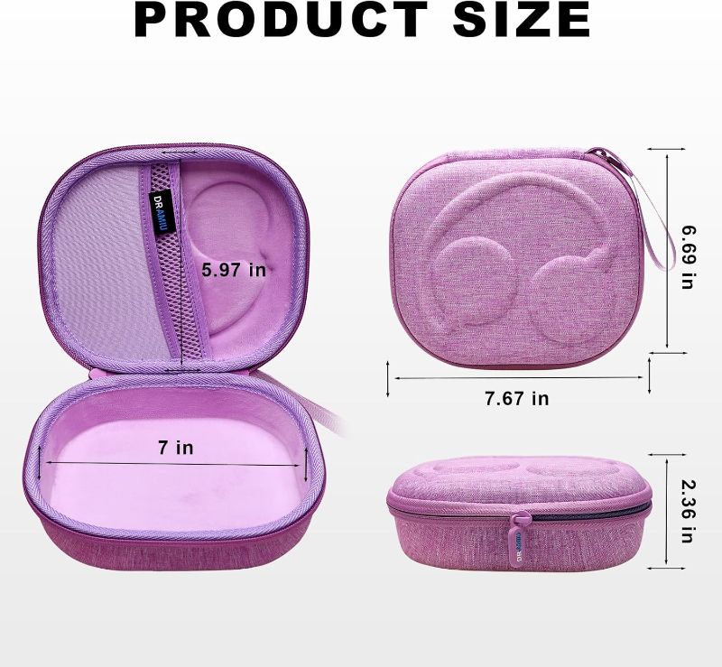Photo 1 of 1pc  Headphones Case Compatible with Bose QC Ultra, QuietComfort, QC 35,QC 35 II, QC 45, QC45 SE, QC SE Over Ear Wireless Noise Cancelling Headphones, Purple Travel Storage Bag
