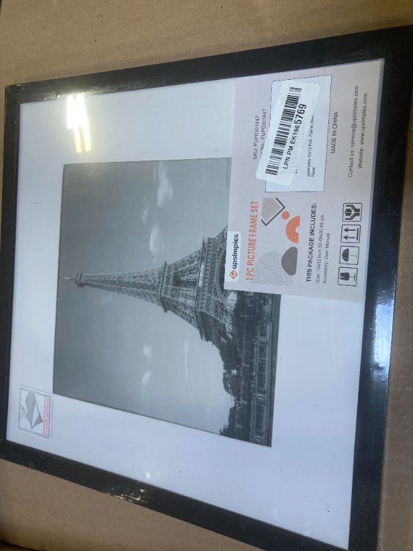 Photo 1 of upsimples 12x12 Picture Frame, Display Pictures 8x8 with Mat or 12x12 Without Mat, Wall Hanging Photo Frame, Black, 1 Pack