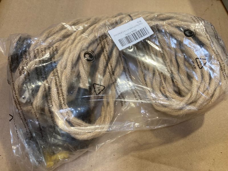 Photo 1 of Industrial Hanging Light with Plug in Cord - Hemp Rope On/Off Switch, Farmhouse Pendant Light for Dining Room