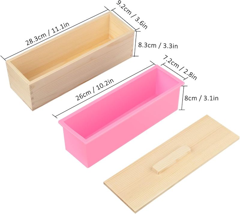 Photo 1 of 3pcs   Soap Loaf Box, 42 oz Soap Box for Soap Making with Wooden Boxes, Set of 3, Soap Bar Box Can Be Used for Homemade Soap Produce, Soap Making, Ideal Size and Large Capacity, by GNIEMCKIN
