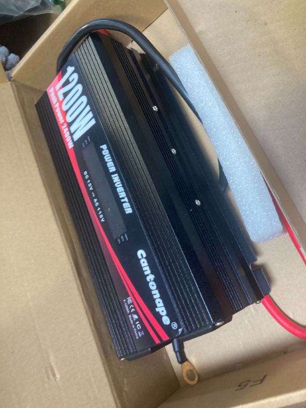 Photo 1 of Cantonape 1200W/2400W(Peak) Power Inverter DC 12V to 110V/120V AC Converter with LCD Display Dual AC Outlets 3.0A USB and Type-C Car Inverter for Truck Vehicles Laptop Trip
