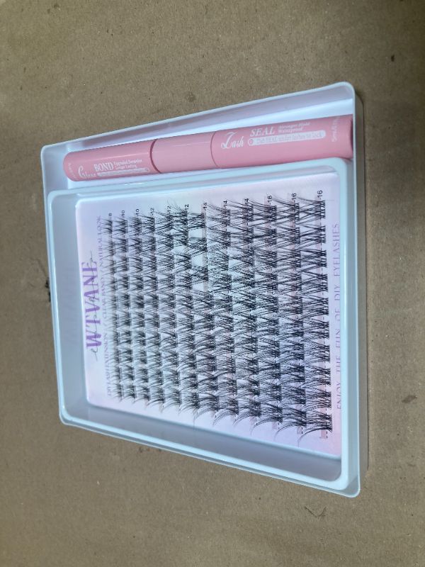 Photo 1 of Wispy Lash Clusters Kit Flora Invisible Band Eyelash Clusters 8-16mm Lash Extension Kit Natural Lashes Clusters Eyelash Extension Kit with Thin Band Lash Cluster Clear Lash Glue and Tweezers by Wtvane