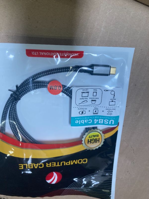 Photo 1 of VCOM USB4 Cable 240W Thunderbolt 4 Cable 2.6 FT, 40Gbps and 8K@60Hz 5K@60Hz or Dual 4K Video USB-C Compatible with Thunderbolt 3/4, Dell, iPad Air 4, iPad Pro 2020, Pixel, Hub, Docking, and More