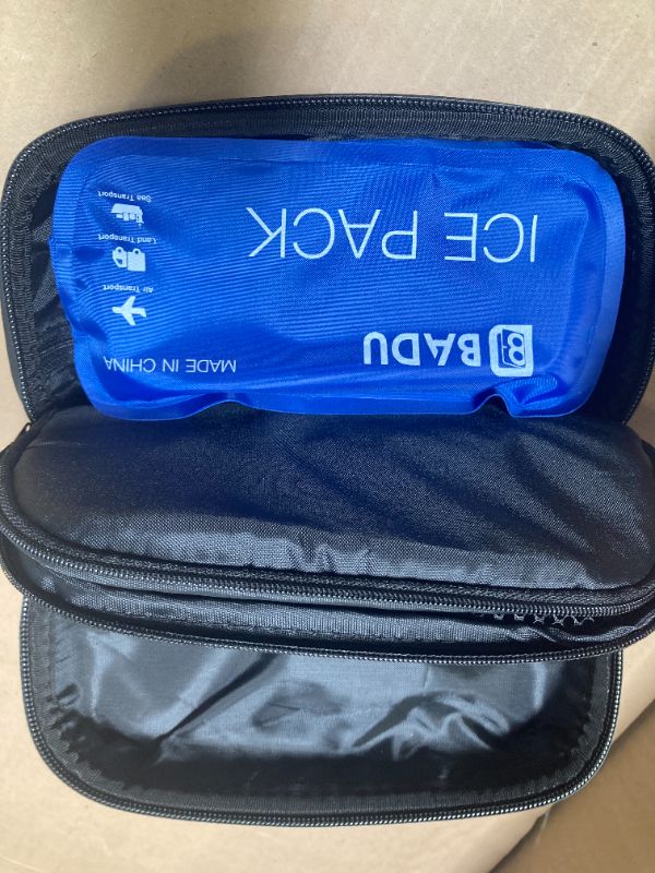 Photo 1 of 24-Hour Insulin Cooler Travel Case TSA Approved Medication Diabetic Cooler for Daily Life Trip with Thermometer Temperature Display Refrigerated Medicine Organizer Bag Includes 2 Ice Packs(Blue)