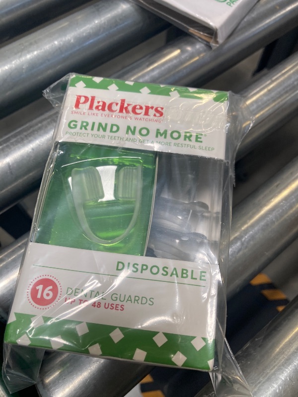 Photo 1 of Plackers Grind No More Night Guard, Nighttime Protection for Teeth, BPA Free, Sleep Well, Ready to Wear, Disposable, One Size Fits All, 16 Count