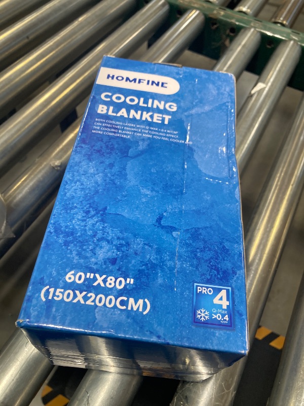 Photo 1 of HOMFINE Cooling Blankets for Hot Sleepers - Summer Blanket Thin Lightweight Breathable Soft Double Side Enhanced Cooling for Bed Couch Sofa, Keep Cool for Night Sweats (Blue, 60 x 80 inches)