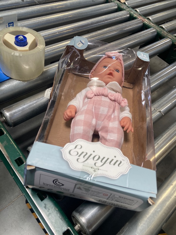 Photo 1 of Missing baby battle and pacifier --Enjoyin 12'' Baby Doll in Gift Box with Pink Cloths, Pacifier, 13''x13'' Microfabric Blanket, and Feeding Bottle. Gift Idea for Ages 3+