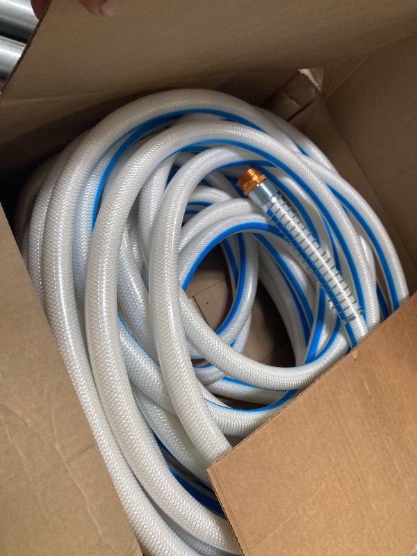 Photo 1 of 75ft RV Water Hose - Drinking Water Hose Contains No Lead, No BPA - Flexible Leak-Free Design - Upgrade Strain Relief Ends - 5/8" Inside Diameter