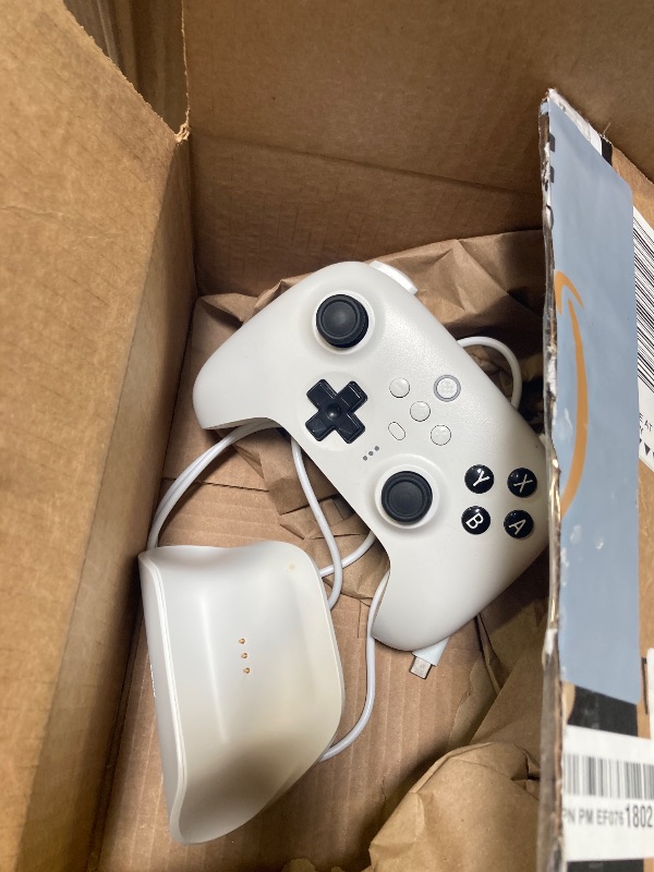 Photo 1 of 8Bitdo Ultimate Bluetooth Controller with Charging Dock, Wireless Pro Controller with Hall Effect Sensing Joystick, Compatible with Switch, Windows and Steam Deck (White)