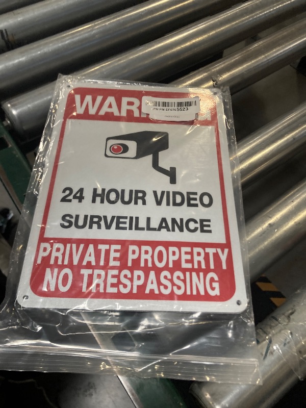 Photo 1 of 4PCS No Trespassing Video Surveillance Signs, Private Property Signs, Warning Sign, 10 x 7 inch 0.5 Reflective Aluminum, UV Resistant, Weather Resistant, Durable Ink, Easy to Install