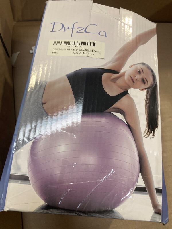 Photo 1 of Missing Pump--DrfzCa Exercise Ball, Pilates Ball for Pregnancy, Swiss Balance Ball with Pump,Multiple Sizes Stability Ball Chair for Office, Home Gym, Fitness, Workout and Physical Therapy