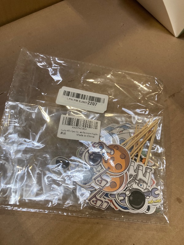 Photo 1 of Gyufise 40Pcs Space Astronaut Cupcake Toppers Rocket Planet Trip to the Moon Cupcake Picks Decorations for Baby Shower Boys Girls Birthday Outer Space Themed Party Cake Decorations Supplies
