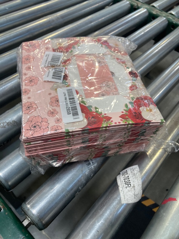 Photo 1 of qiqee Mother's Day Auto-pop Up Cookie Boxes for Gift Giving 8x5.3x2 Inch 24Packs Rose Treat Box with Window Bakery Box for Donuts Candies and Biscuit for Mother's Day