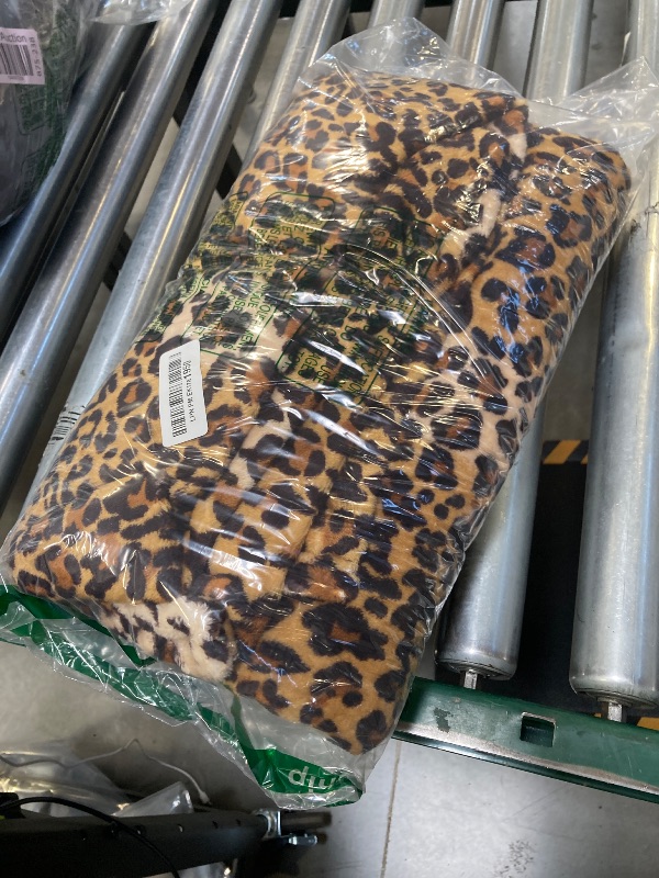 Photo 1 of Edenleaf Leopard Print Blanket Fleece Throw for Bed Sofa Travel and Camping, Super Soft Cozy Fluffy Plush Cheetah Print Blanket for All Seasons 50"x60" (Dark Brown)