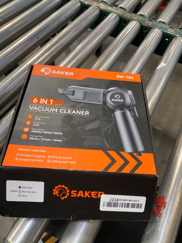 Photo 1 of Saker Portable Car Vacuum Cordless 20000Pa 6 in 1 Multifunctional Adjustable Small Handheld Vacuum 7800mAH with Brushless Motor, for Car Home and Office SW-102