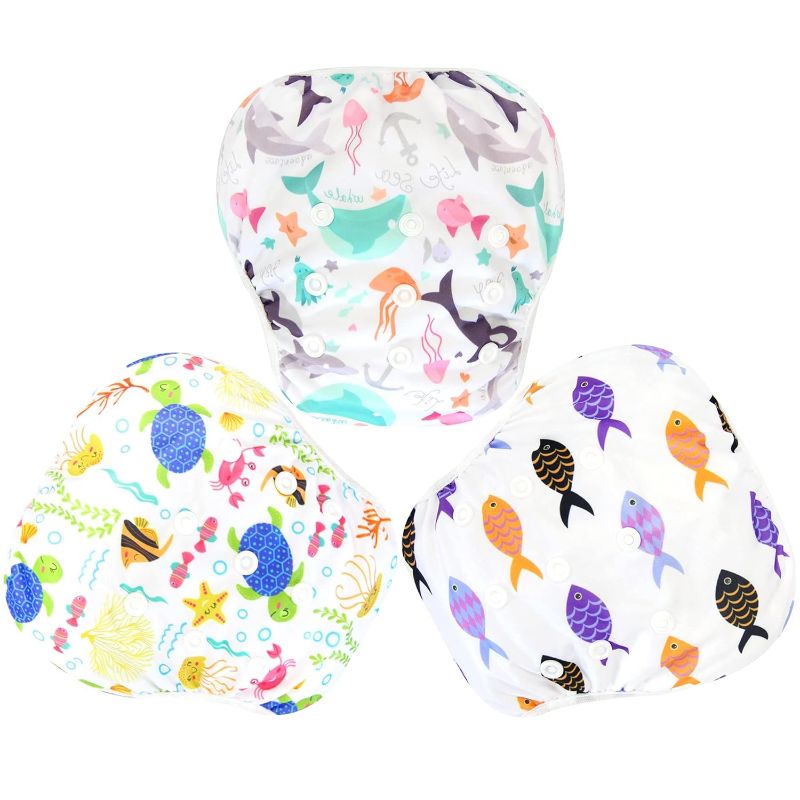 Photo 1 of Baby Bibs for Girls & Langsprit 3 Pack Swim Diaper for Baby & Toddle,Reuseable Washable Diaper Swim for Swimming Lesson & Baby Shower Gifts