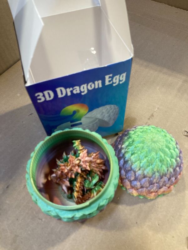 Photo 1 of ACTICO 3D Printed Dragon Egg, Dragon Eggs with Dragon Inside, Articulated Crystal Dragon Fidget Toy, Dinosaur Eggs Toy, Fidget Toy for Teen Boy Kid (Rainbow- 12inch)
