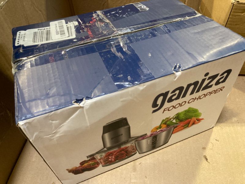 Photo 1 of GANIZA Food Processors, Electric Food Chopper with Meat Grinder & Vegetable Chopper - 2 Bowls (8 Cup+8 Cup) with Powerful 450W Copper Motor - Includes 2 Sets of Bi-Level Blades for Fruits/Meat/Nuts