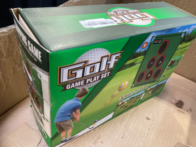 Photo 1 of IGRL Golf Game Play Set, Golf Chipping Game Cornhole Game Includes 20 Velcro Golf Balls, Putting Mat, Golf Putter and Carrying Bag, Golf Target Games for Golfers Fathers Indoor Outdoor Lawn Backyard