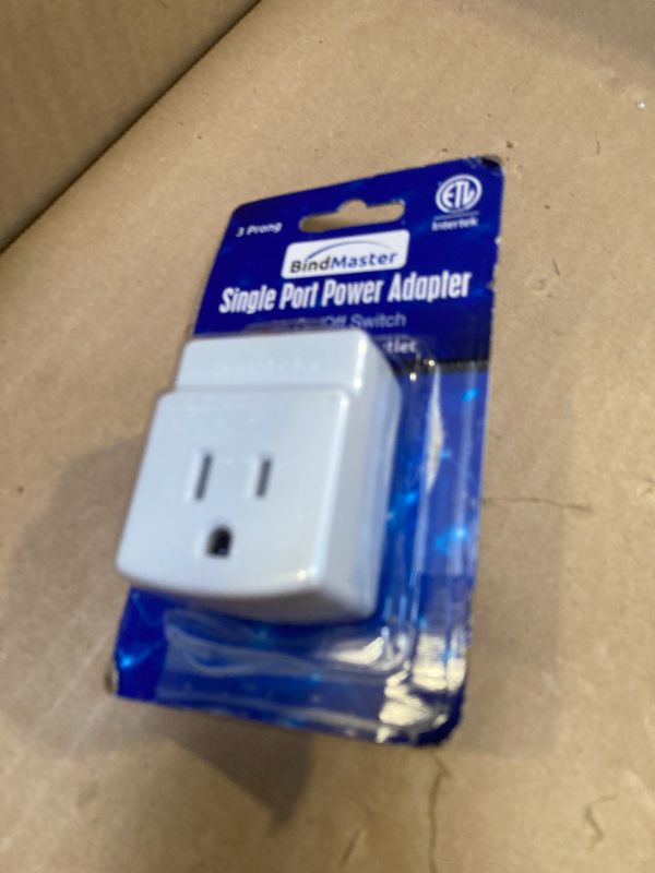 Photo 1 of 3 Prong Grounded Single Port Power Adapter for Outlet with Indicator Lighted On/Off Switch to be Energy Saving (1 Pack)