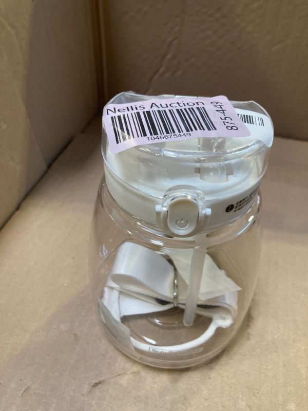 Photo 1 of MOIOIBE Clear Water Bottles with Straw 45oz Large Water Jug for Schools/Adults Aesthetic Girls Water Bottles for Gym/Sport/Motivational White Reusable Water Bottle
